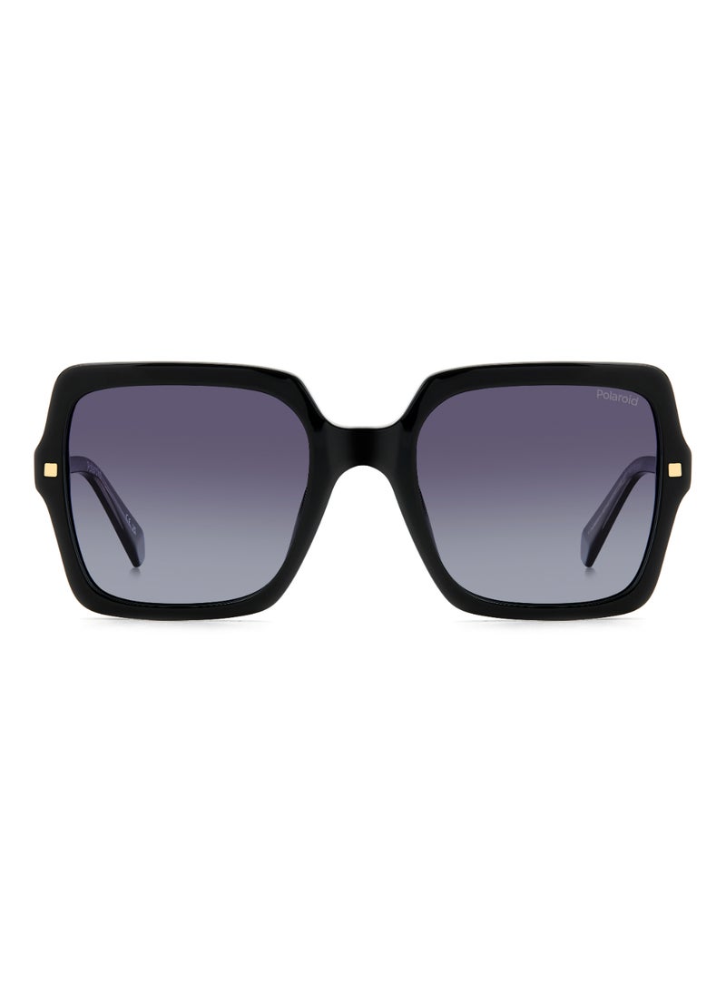 Polaroid Women's Polarized Square Shape Acetate Sunglasses PLD 4165/S/X GREY 50 - Lens Size: 49.7 Mm - Black  - Image 3