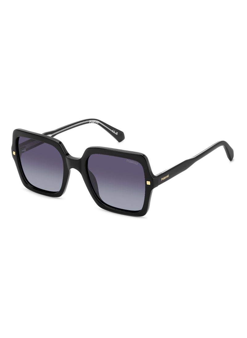 Polaroid Women's Polarized Square Shape Acetate Sunglasses PLD 4165/S/X GREY 50 - Lens Size: 49.7 Mm - Black  - Image 1