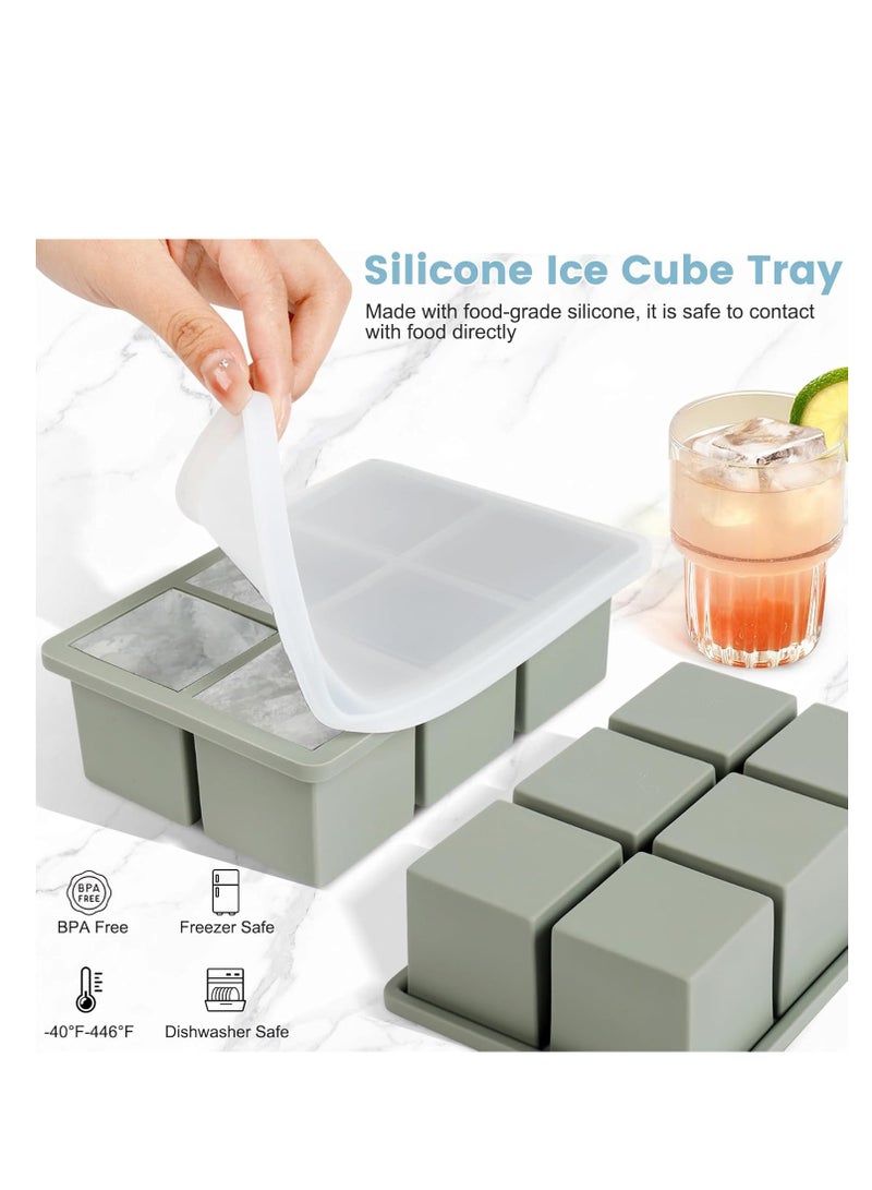 فلوشرينيك علبة الجليد السيليكون,علبات مكعب الجليد,قوالب مكعب الجليد,علبة الجليد السيليكون,مع غطاء قابل للإزالة سهل الإفراج,يمكن استخدامه للويسكي,الكوكتيلات,طعام الأطفال - Image 4