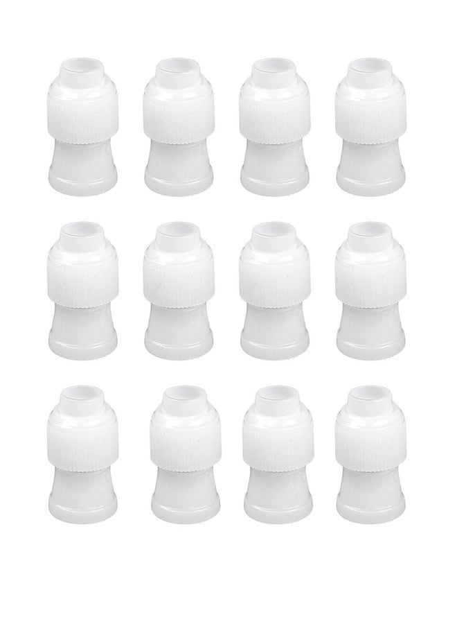 SUNIYORS 12 Pack Couplers for Piping Bags Plastic Standard Cake Decorating Coupler Pipe Tip Coupler for Icing Nozzles, White (1.2 x 1 Inch) - Image 1