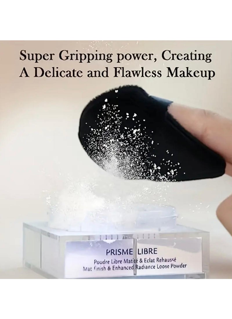 CleanWave - The Pure Effect CleanWave, 2PCS Velvet Triangle Powder Puff – Fluffy & Dense for Flawless, Even Makeup Application – Fragrance-Free, Black Beauty Tool for Loose & Body Powder, Makeup Sponge, Triangle Powder Puffs.  - Image 3