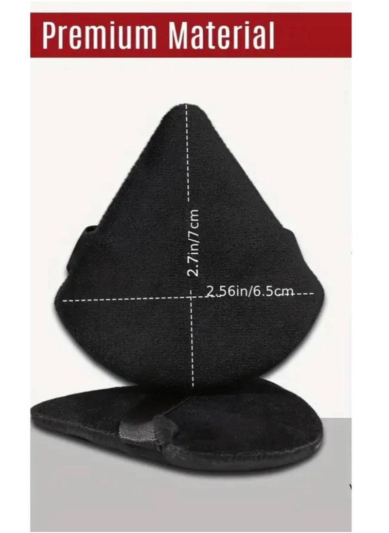CleanWave - The Pure Effect CleanWave, 2PCS Velvet Triangle Powder Puff – Fluffy & Dense for Flawless, Even Makeup Application – Fragrance-Free, Black Beauty Tool for Loose & Body Powder, Makeup Sponge, Triangle Powder Puffs.  - Image 5