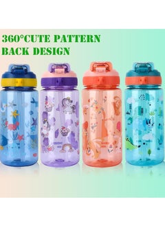 Adando Adando 600ml Kids Water Bottles With Straw Toddler Drinks Bottle for School Leakproof Children's Bottle BPA free Sport Bottle for Girls Boys 1 Pack  - Image 5