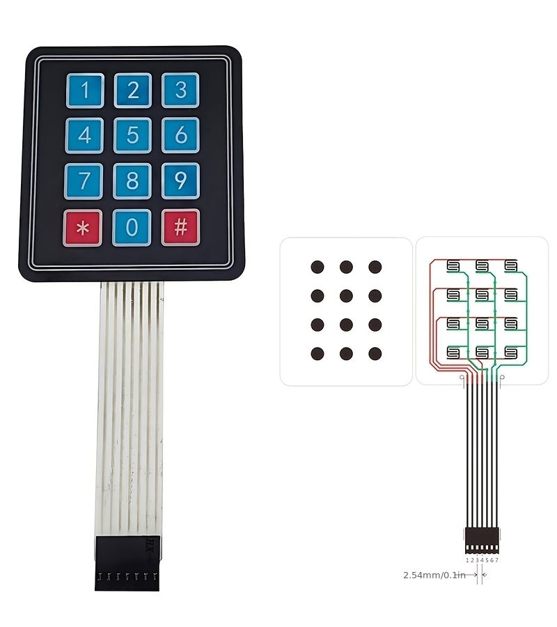 2pcs 3x4 Keyboard Self Adhesive Membrane Matrix Keycap Kit For Prototype Substrate Switch - Image 5