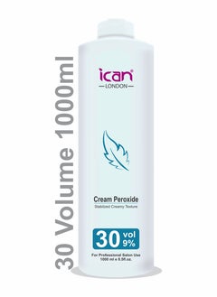 iCan London ICAN LONDON PROFESSIONAL CREAM PEROXIDE 30 VOLUME 9% 1000 ML (1 LITRE)  - Image 1