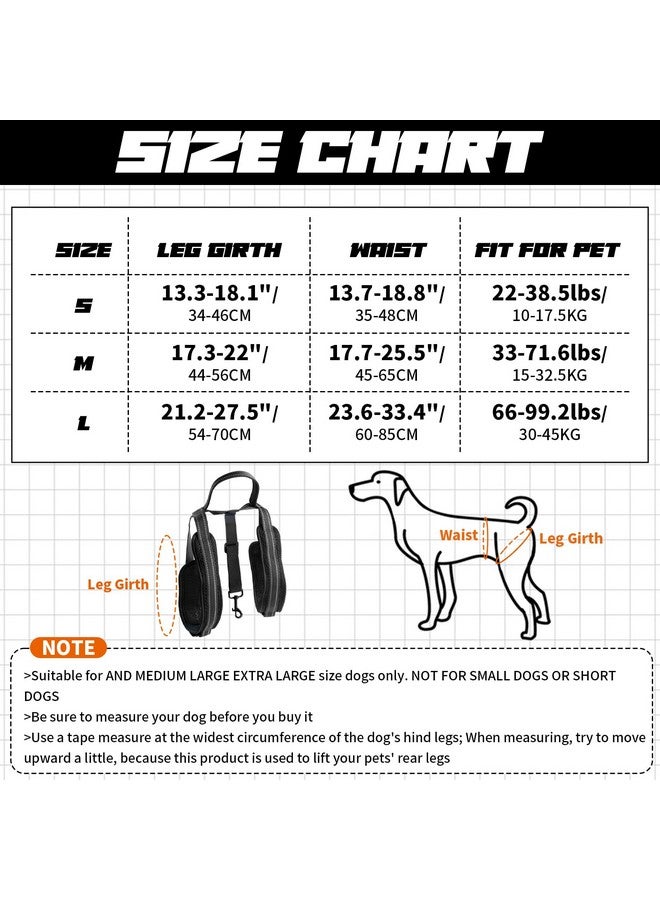 ROZKITCH Pet Dog Support Harness Rear Lifting Harness for Back Legs Reflective Dog Sling Vet Approved for Old Helps with Poor Stability Hind Legs, Joint Injuries Elderly Arthritis ACL Rehab Black L - Image 5
