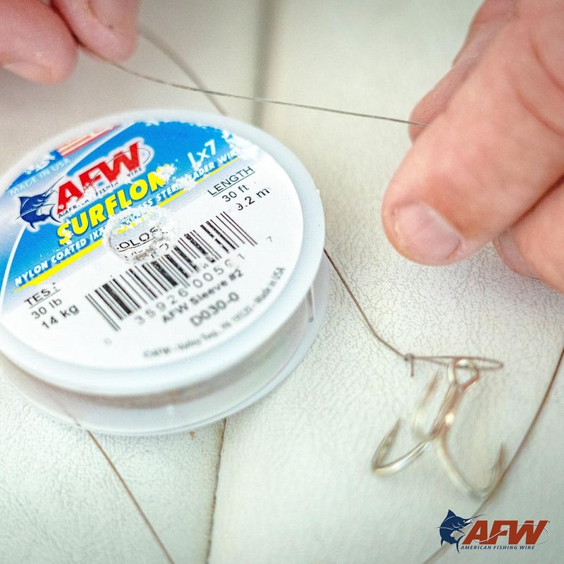AFW American Fishing Wire Surflon Nylon Coated 1x7 Stainless Steel Leader Wire - Fishing Leader Line for Saltwater, 10lb Test - 250lb Test in Bright, Black, Camo in 30ft, 100ft, 300ft and 1,000ft Lengths - Image 5