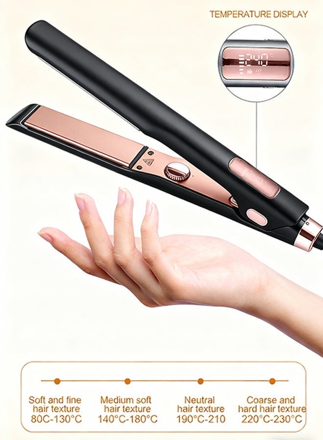 JieSuDa Hair Straightener and Curler 2 in 1 Ceramic Flat Iron - 4 Heat Settings and Heats Up to 230°C with a Heat-Resistant Silicone Pad and Gloves - Image 2
