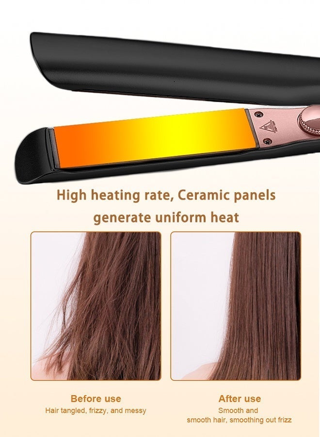 JieSuDa Hair Straightener and Curler 2 in 1 Ceramic Flat Iron - 4 Heat Settings and Heats Up to 230°C with a Heat-Resistant Silicone Pad and Gloves - Image 3