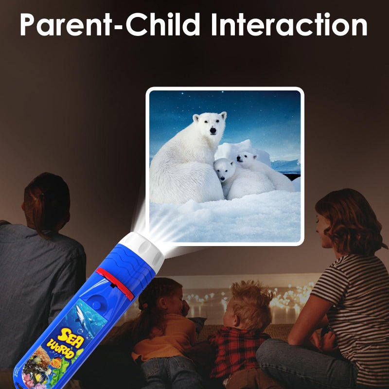 Pup Go Sea World Projector Flashlight for Kids Ages 3 4 5 6 7, with 3 Discs 24 Images, Sea Creatures Toys for Boys Girls, Shark Toy for Kid, Occean Night Light Projector, Shark Gifts Games for Kids - Image 3