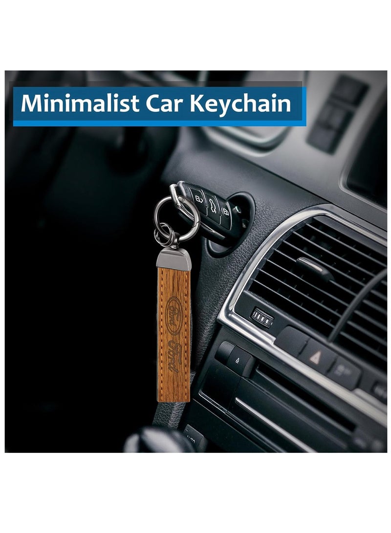 Ford High-Quality Genuine Leather Car Keychain with 360° Rotating Metal Ring, Portable Spring Clip, and Secure Double Screw Fixing for Easy Key Management and Stylish Accessory Universal Key Fob Keychain - Image 4