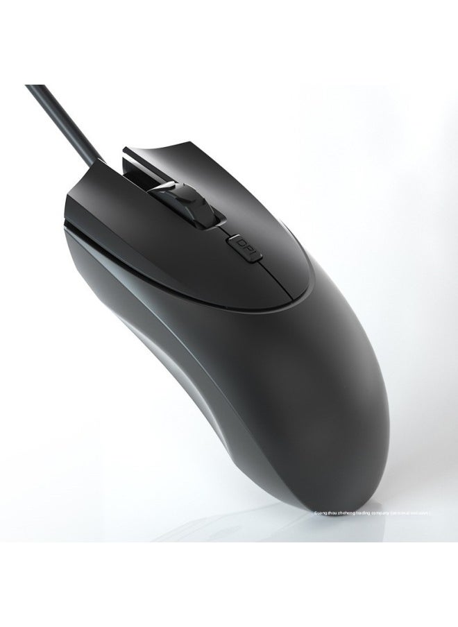 Generic - Mouse Wired Mute Silent Desktop Laptop Business Office Male And Female Student Macro Definition E-sports Game-Color:[classic Black] Elegant Black-audio Button-business Game-grip-recommended-Interface:Official Standard - Image 1