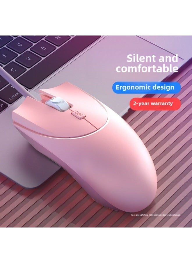 Generic - Mouse Wired Mute Silent Desktop Laptop Business Office Male And Female Student Macro Definition E-sports Game-Color:[classic Black] Elegant Black-audio Button-business Game-grip-recommended-Interface:Official Standard - Image 1