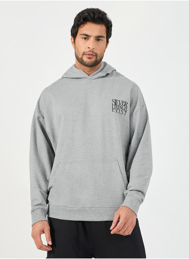 Styli - Oversized Chest Text Print Terry Hoodie - Image 1