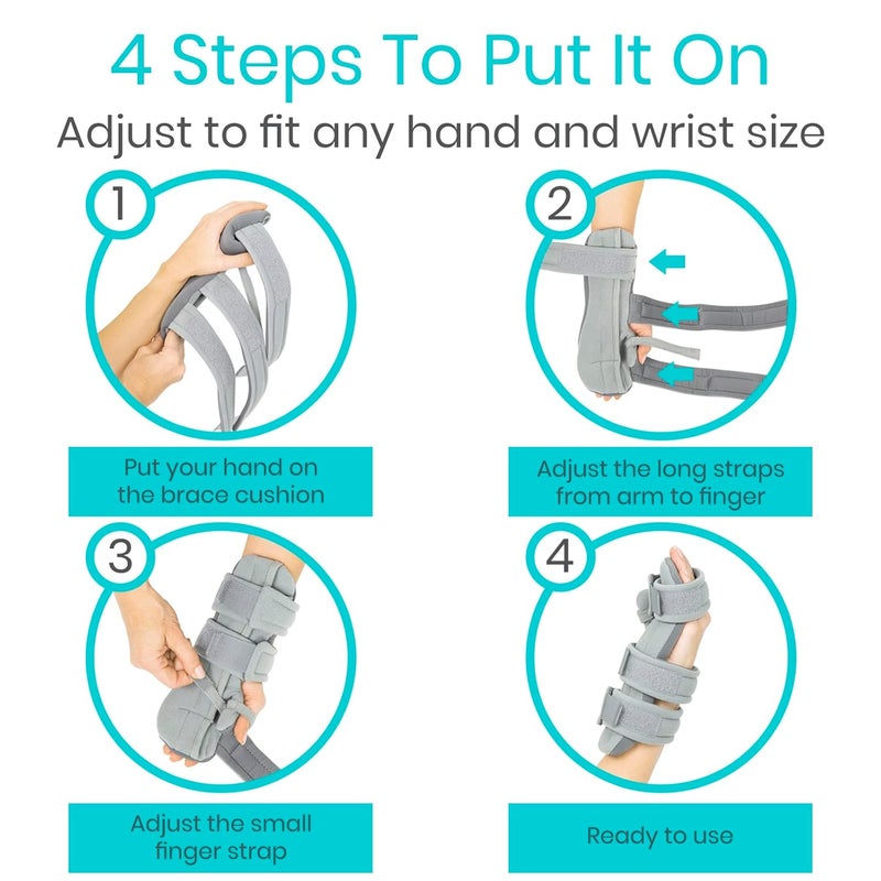 Vive Resting Hand Splint Left w Rehab Video App  Night Immobilizer Wrist Finger Brace  Thumb Stabilizer Wrap  for Arthritis Tendonitis Carpal Tunnel Pain  Functional Support for Sprains Fractures Small - Image 2