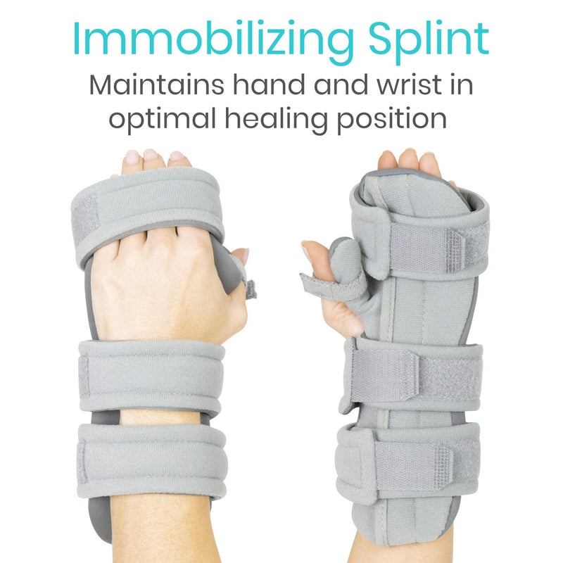 Vive Resting Hand Splint Left w Rehab Video App  Night Immobilizer Wrist Finger Brace  Thumb Stabilizer Wrap  for Arthritis Tendonitis Carpal Tunnel Pain  Functional Support for Sprains Fractures Small - Image 3