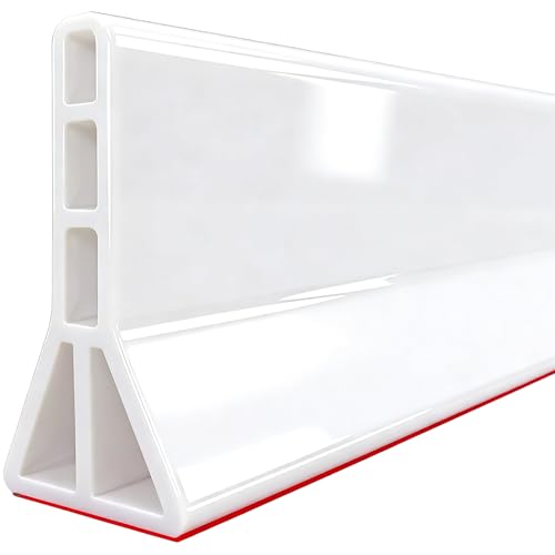 Ynotus 3.5" High Collapsible Shower Threshold Water Dam 59"Shower Water Splash Guard Shower Threshold Barrier Water Stopper To Keep Water In Shower Dry And Wet Bathroom - Image 1