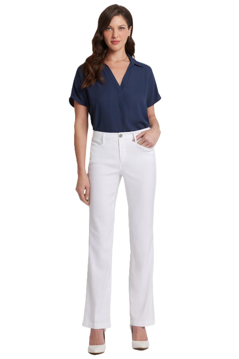 NYDJ Women's Trouser Pants in Stretch Linen, Optic White, 2 - Image 4