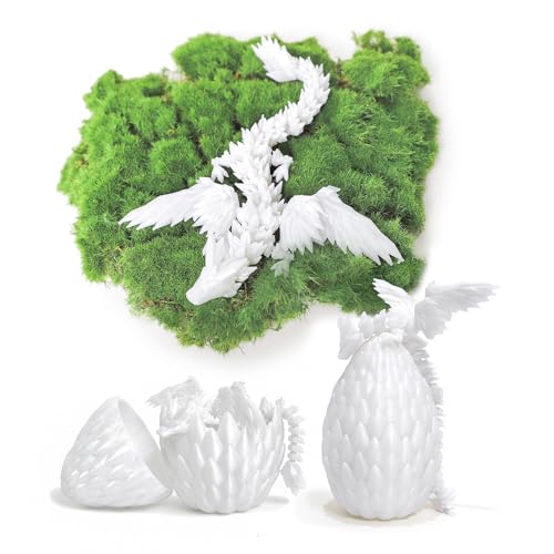 Flavery 3D Printed Dragon Egg Glow Blue Easter Basket Stuffers Large 9 Flying Dragon Inside Fidget Toy for Birthday Gift Flexible Figure Decor Mystery Desk Pet for Christmas Graduation - Image 5