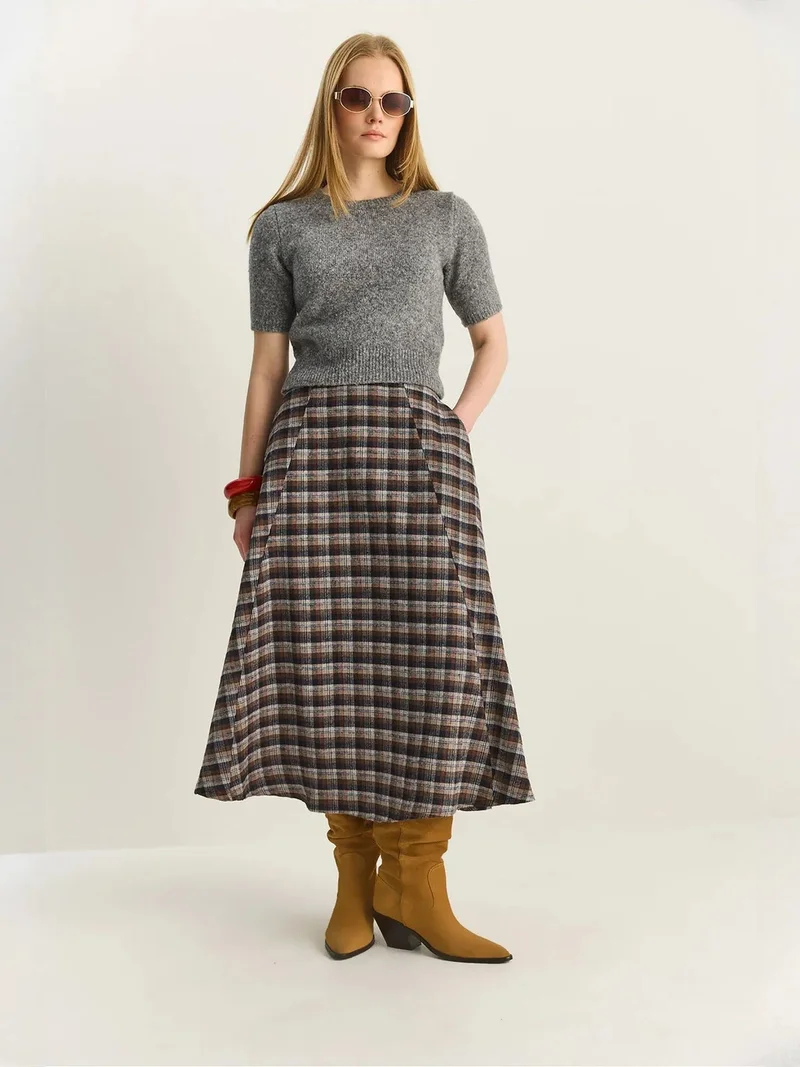 بيانكو لوتشي LUCCI High Waist Midi Skirt