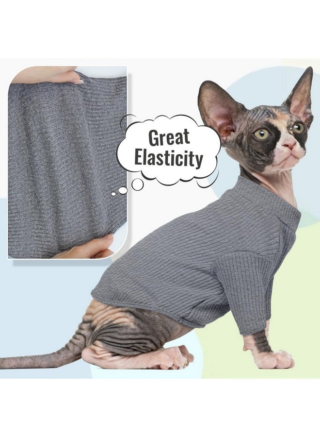 DENTRUN Sphynx Hairless Cats Shirt Pullover Kitten T-Shirts, Breathable Cat Wear Turtleneck Sweater Adorable Cat's Clothes Vest Pajamas Jumpsuit - Image 5