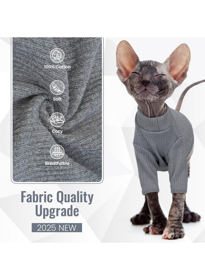DENTRUN Sphynx Hairless Cats Shirt Pullover Kitten T-Shirts, Breathable Cat Wear Turtleneck Sweater Adorable Cat's Clothes Vest Pajamas Jumpsuit - Image 4