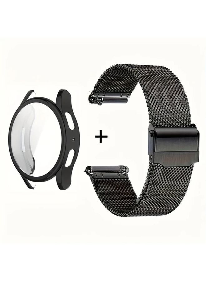 Black Milanese Strap With TPU Case For Samsung Galaxy Watch 7 44mm - Image 1