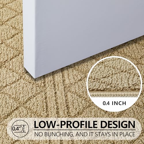 REFETONE Indoor Doormat, Front Back Door Mat 24"x36" Absorbent Rubber Backing Non Slip Door Mats, Low-Profile Resist Dirt Entrance Rugs, Machine Washable Door Rug Inside Floor Mat for Entryway, Beige - Image 2