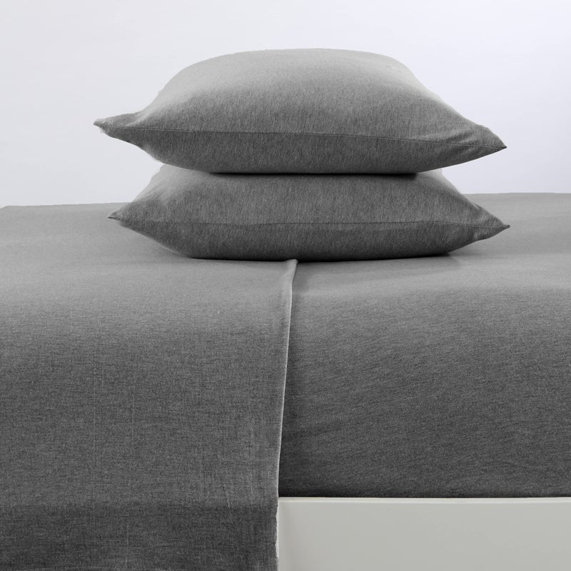 Great Bay Home Great Bay Home Extra Soft Jersey Knit T-Shirt California King Cotton Sheet Set  Breathable  Comfortable  and Cozy 4 Pc Charcoal Sheets Set  All-Season Jersey Knit Sheets 