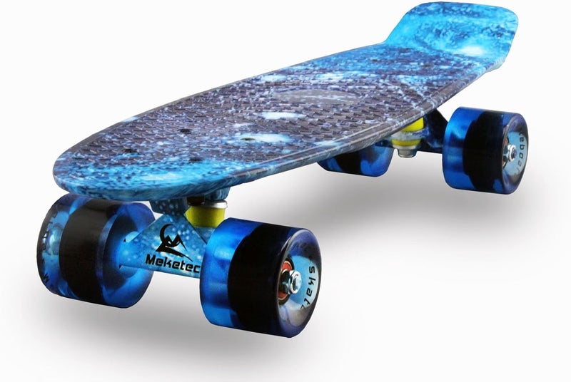 Meketec Skateboards Complete 22 Inch Mini Cruiser Retro Skateboard for Kids Boys Youths Beginners - Image 1