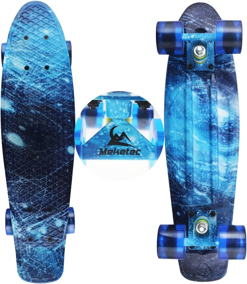 Meketec Skateboards Complete 22 Inch Mini Cruiser Retro Skateboard for Kids Boys Youths Beginners - Image 2