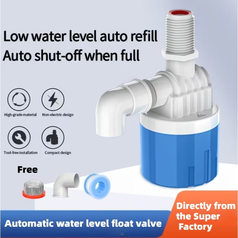 1/2 Side Inlet Float Ball Valve for Water Tank Automatic Level Control Blue - Image 1