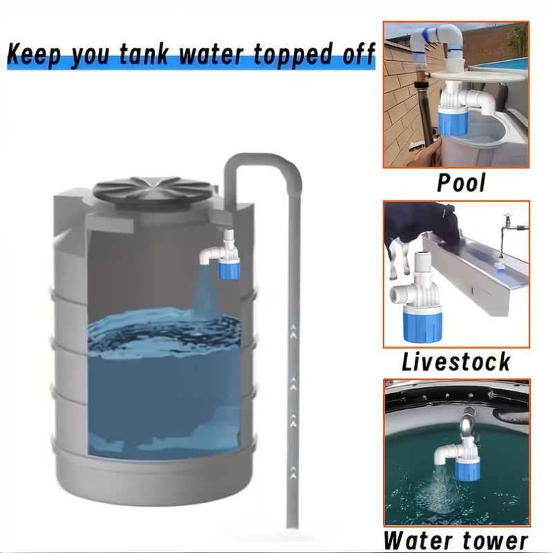 1/2 Side Inlet Float Ball Valve for Water Tank Automatic Level Control Blue - Image 5