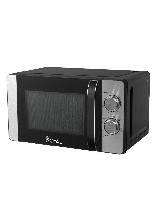 رويال ميكروويف يدوي 20 لتر 700 واط بستة مستويات طاقة ومؤقت – RA-20XM2 أسود فضي 20 L 700 W RA-20XM2 - Image 1