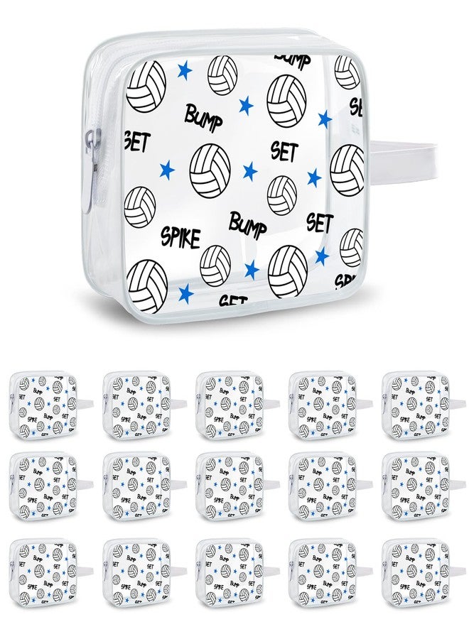 Lebaley 16PCS Softball Cosmetic Bag - Softball Gift Accessories Bags Goodie Snack Makeup Bag，Waterproof Softball Clear PVC Bag,Travel Toiletry Zipper Pouch Organizer,Softball Team Gifts, Clear - Image 1
