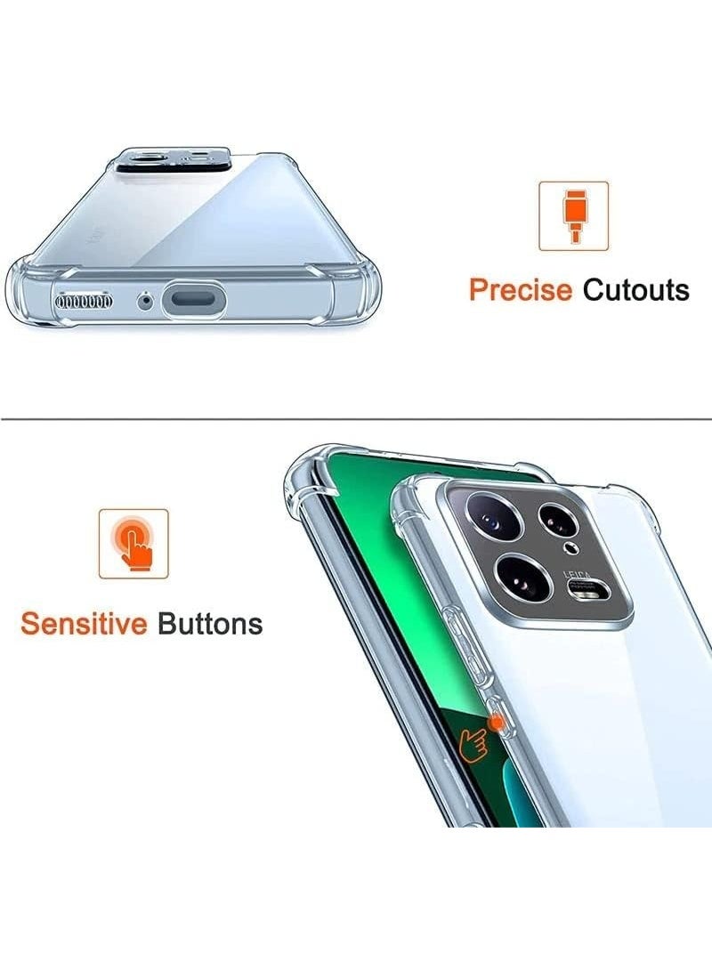Xiaomi 13 Pro Case cover Silicone Case for Mi 13 Pro 5G Bumper Case with Reinforced Corners  360 Degree Protection Back Case Cover (Clear) for Xiaomi Mi 13 Pro - Image 2