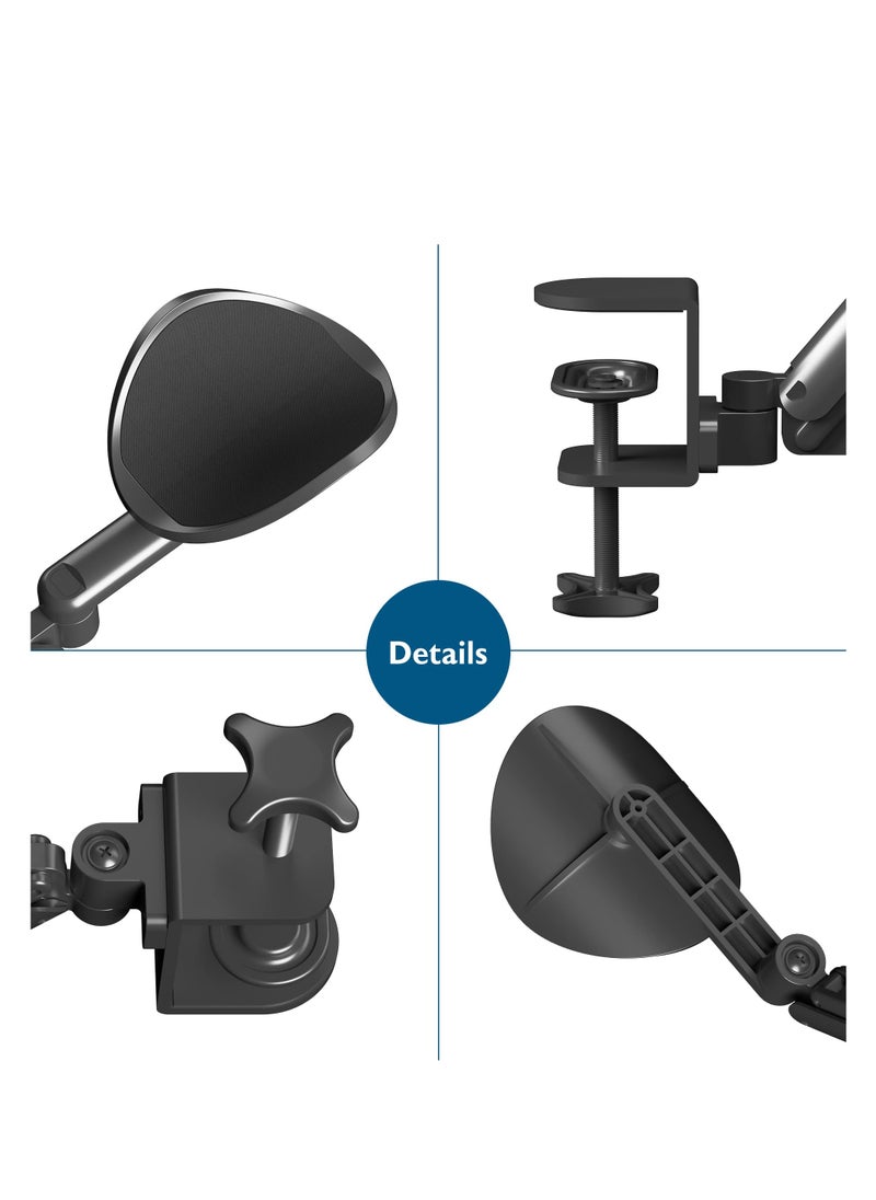 SYOSI - Computer Arm Rest for Desk, Ergonomic Arm Rest Support Extender for Desk Armrest Pad Rotating Elbow Rest Holder, Aluminum Extendable & Adjustable Arm Rest Holder (Black) - Image 1