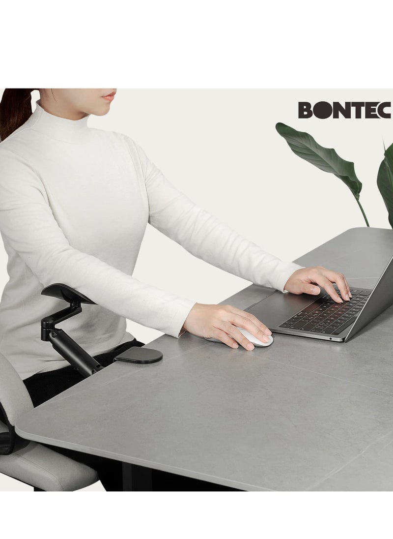 SYOSI - Computer Arm Rest for Desk, Ergonomic Arm Rest Support Extender for Desk Armrest Pad Rotating Elbow Rest Holder, Aluminum Extendable & Adjustable Arm Rest Holder (Black) - Image 1