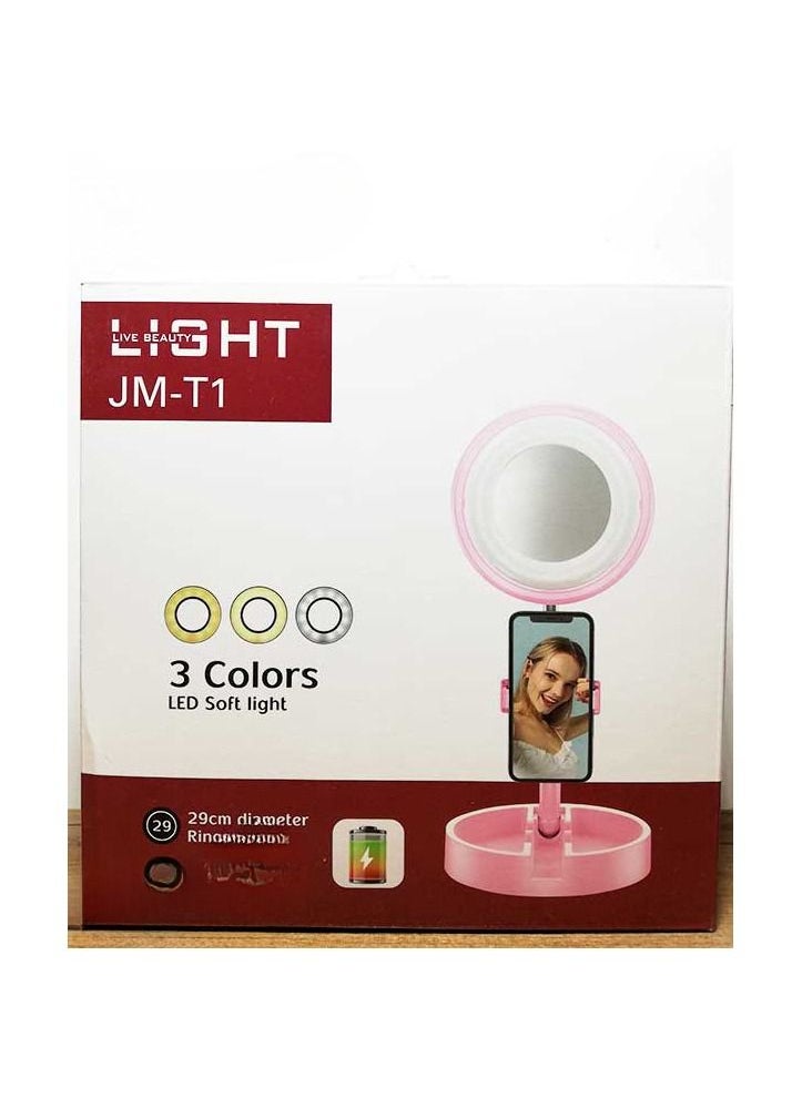 Generic - Light JM-T1 3 colors Led Soft Light ring Light mirror Light usb 5v Diameter 29cm- White - Image 1