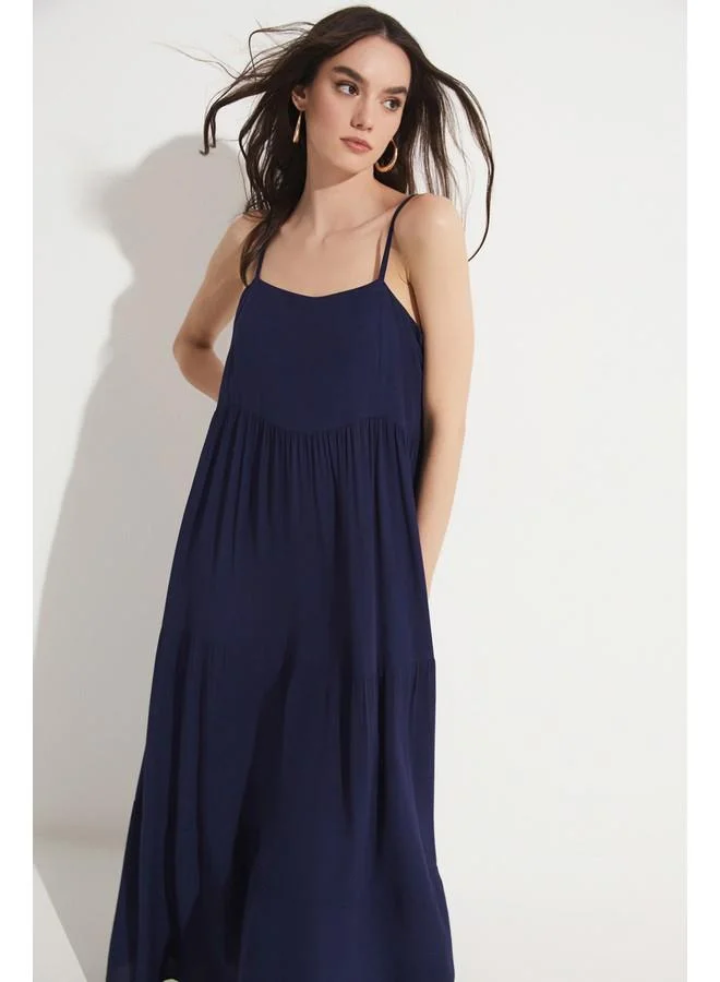 جون June Thin Strap 100% Viscose Maxi Dress
