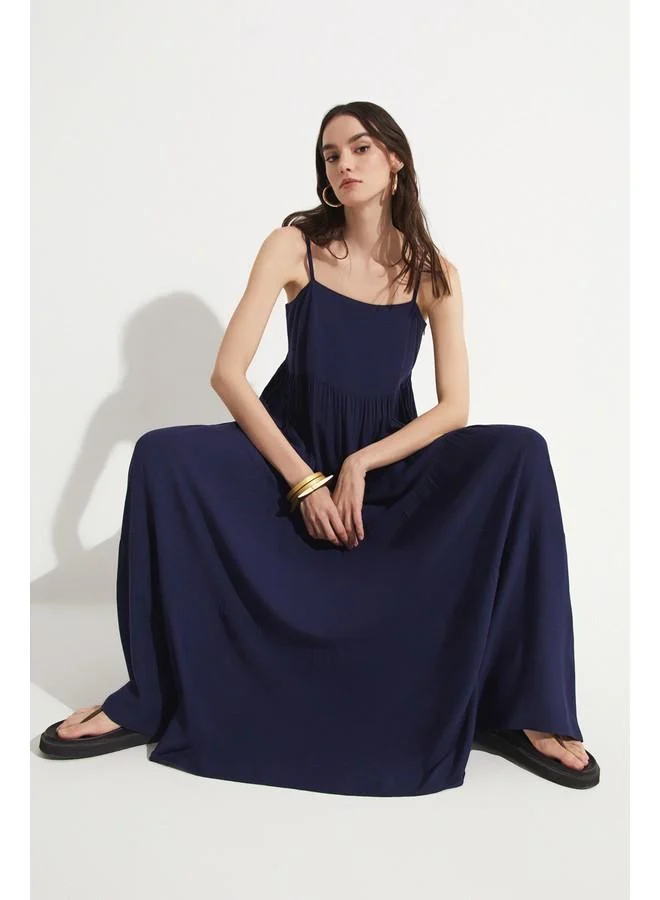 جون June Thin Strap 100% Viscose Maxi Dress