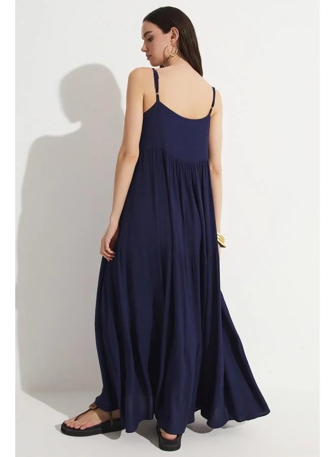 جون June Thin Strap 100% Viscose Maxi Dress