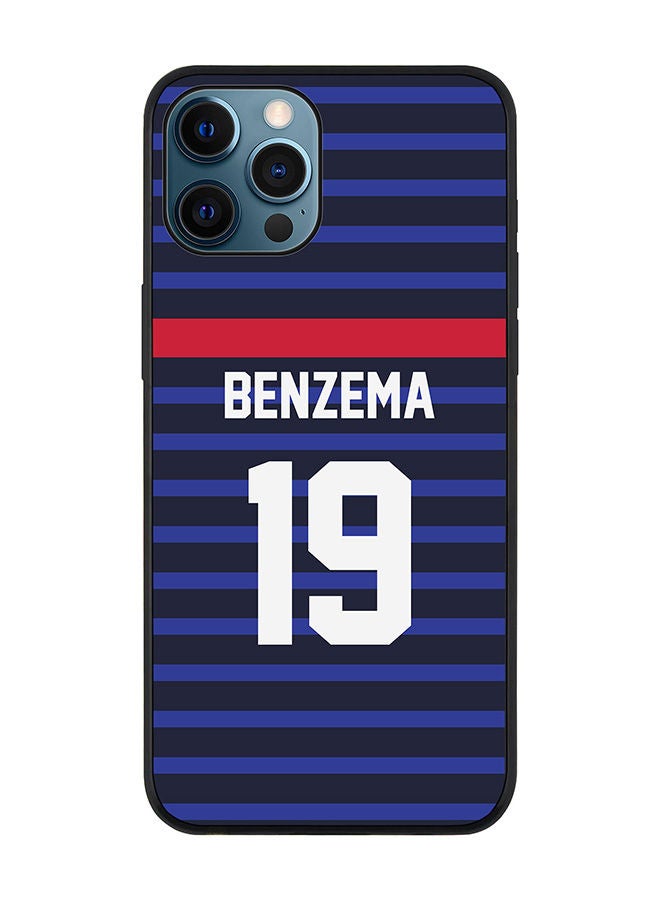 Stylizedd Rugged Black edge case for Apple iPhone 12 Pro Slim fit Soft Case Flexible Rubber Edges Anti Drop TPU Gel Thin Cover - Football Team - France Player Name - Benzema - Image 1