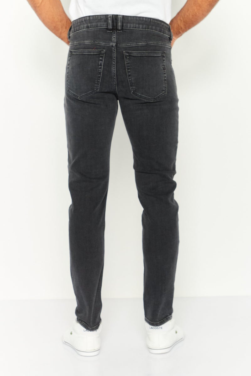 DIESEL جينز ضيق للرجال بخصر مرن، أسود مغسول - Image 4