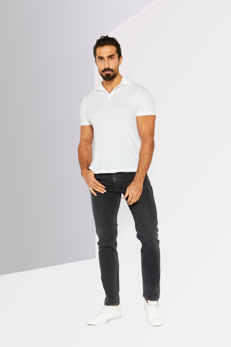 DIESEL جينز ضيق للرجال بخصر مرن، أسود مغسول - Image 2