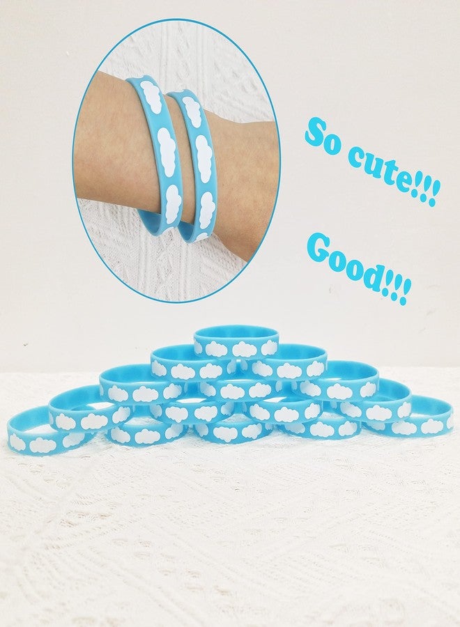 CupaPlay 24 White Cloud Silicone Wristband Rainbow Blue Sky White Clouds Baby Shower theme Birthday Party Decorations Supplies Favors - Image 3