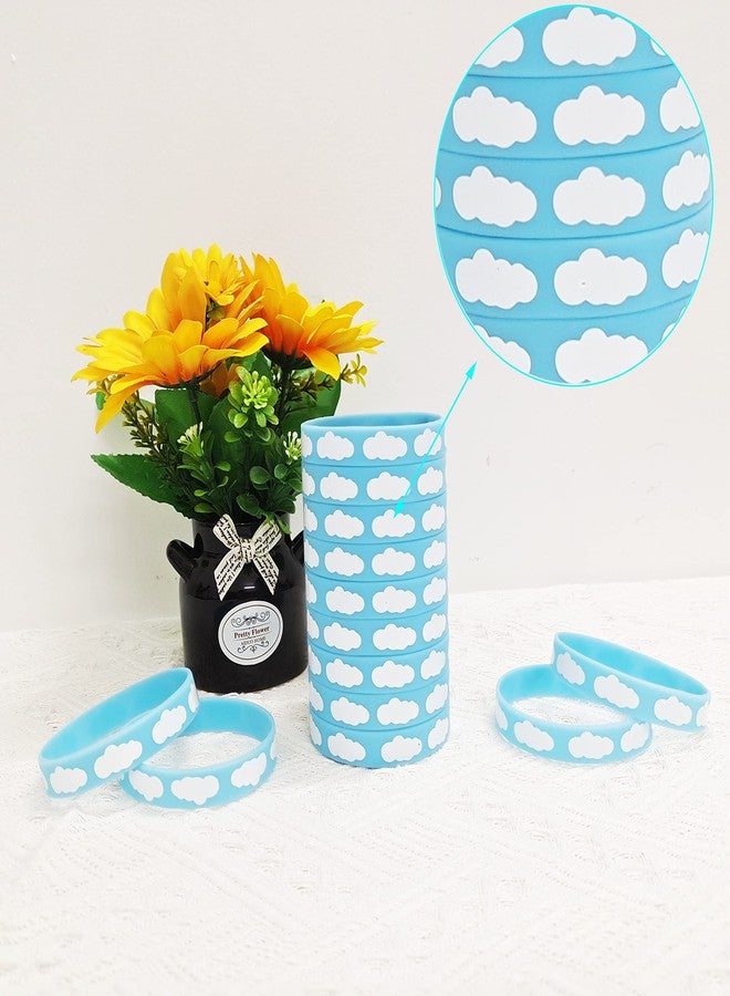 CupaPlay 24 White Cloud Silicone Wristband Rainbow Blue Sky White Clouds Baby Shower theme Birthday Party Decorations Supplies Favors - Image 2