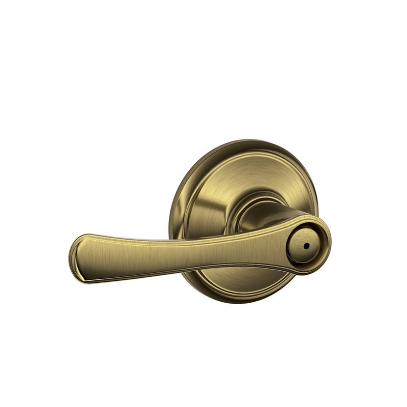Schlage F40 VLA 609 16080 10027 134 N N SL Avila Bed and Bath Lever Antique Brass