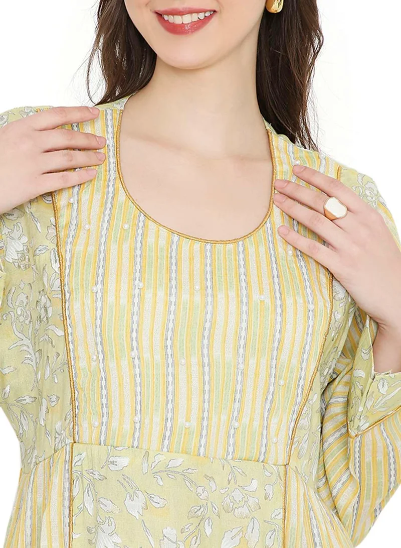 HANA & SARA LONG VISCOSE UNIQUE PRINTED AND PEARL BEADED ARABIC KAFTAN JALABIYA FARASHA DRESSES