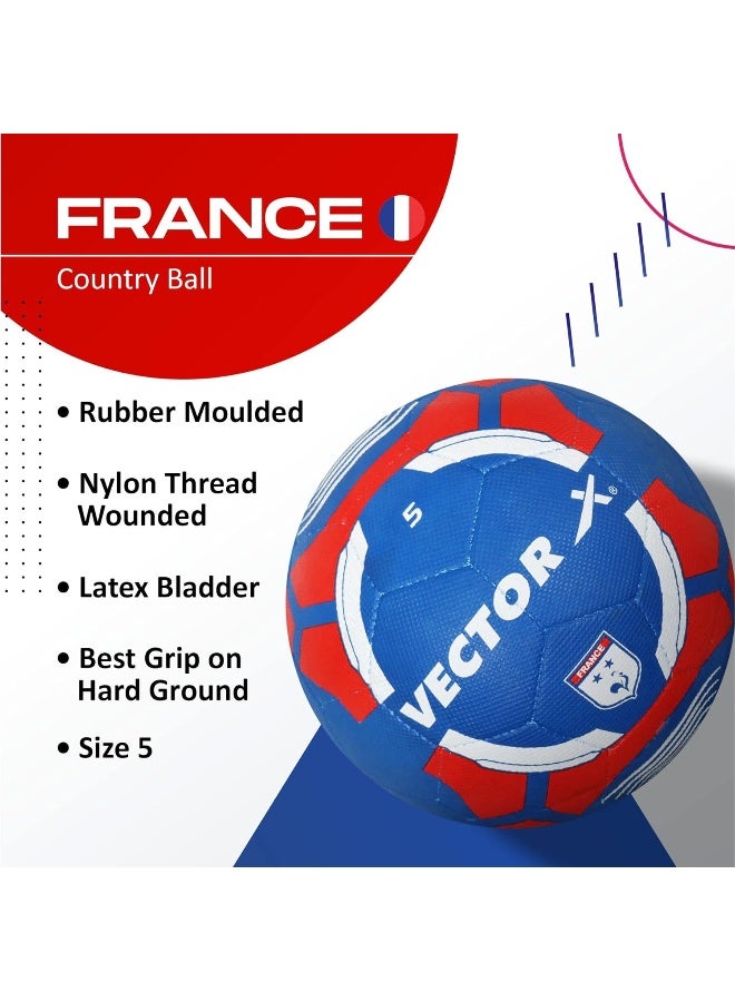 Vector X France-RB-5 Football – Size 5, Red & Blue Soccer Ball for Training & Match Play, Durable - Image 2